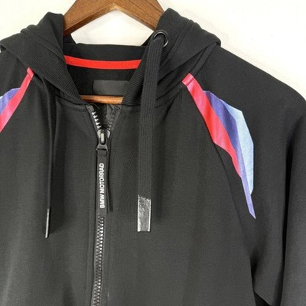 BMW Motorrad Jacket Womens Medium Black Hooded Full Zip M Logo Hoodie Motorcycle